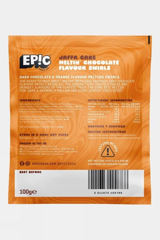 Epic Dipping Chocolate Jaffa Cake Melting Flavour Swirls 100g - Image 2